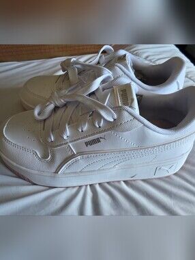 Puma White Low-Top Platform Sneakers